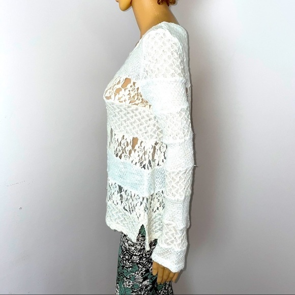 Anthropologie Meadow Rue Cream Lace Crew Neck Sweater – Size Small - Picture 8 of 13